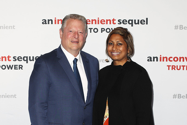 Al Gore and Indira Naidoo at a special screening of “An Inconvenient Sequel: Truth to Power” in Sydney, 2017