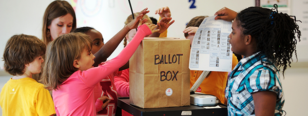 Kids Voting Minnesota Network, elementary school students voting