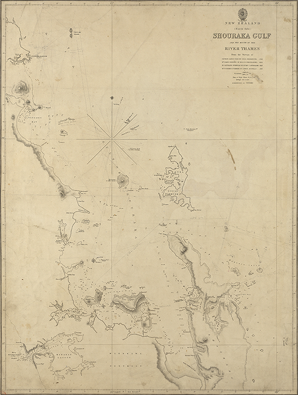 Captain James Downie chart of the Hauraki Gulf